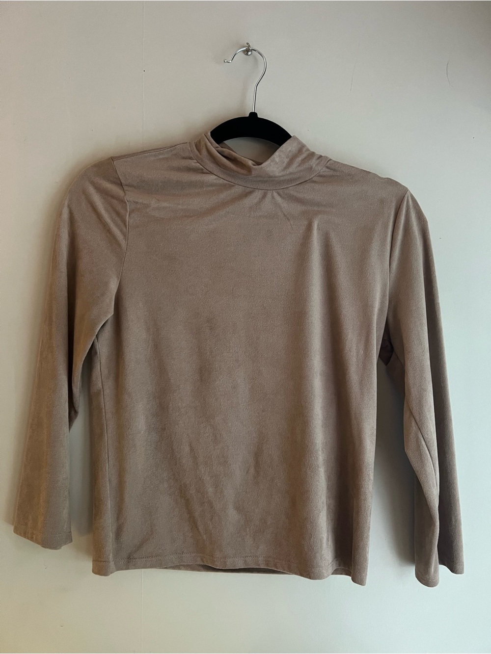 Charlotte Russe Taupe Mock Neck Long Sleeve Top
